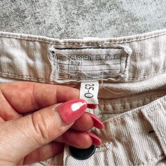 Current/Elliott Slim 1970's Low Rise Bell Tan Jean Size 0/25 - Picture 6 of 7